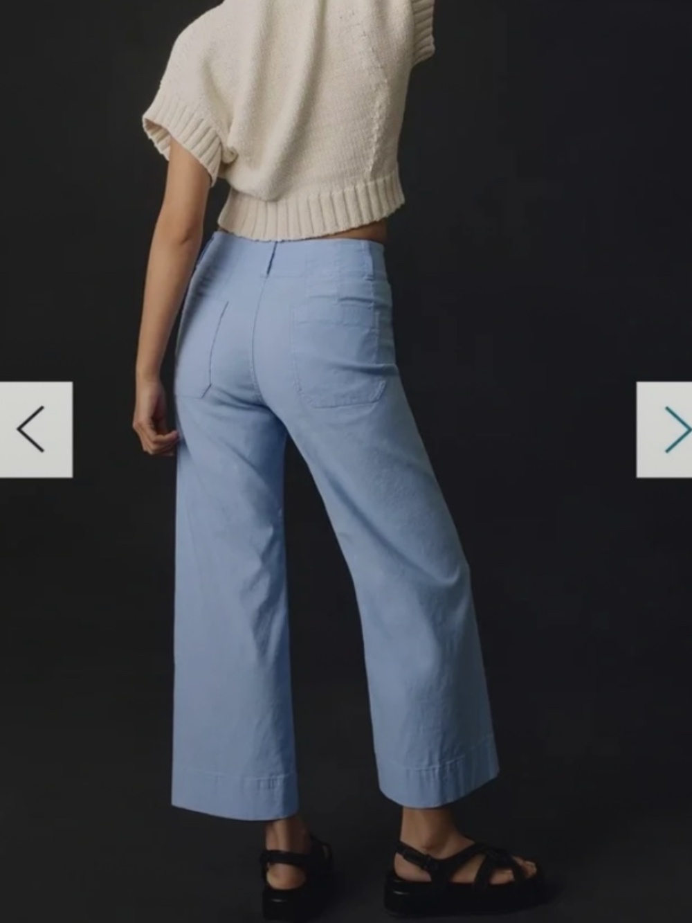 The Colette Magic Fabric Crop Wide-Leg Pants by Maeve - SKY - Picture 2 of 4